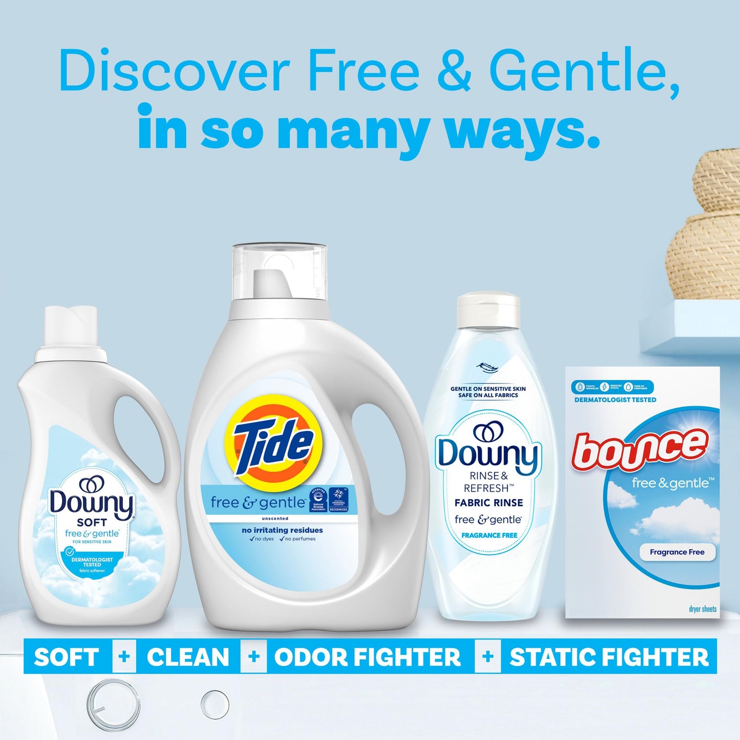 Tide Free & Gentle Liquid Laundry Detergent, 64 Loads, 84 fl oz, Tide Laundry Detergent, Clean Laundry Detergent