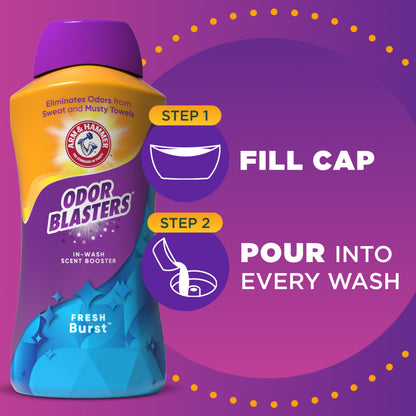 ARM & HAMMER Odor Blasters In-Wash Scent Booster, Laundry Scent Booster Fresh Burst Scent, 45 Oz