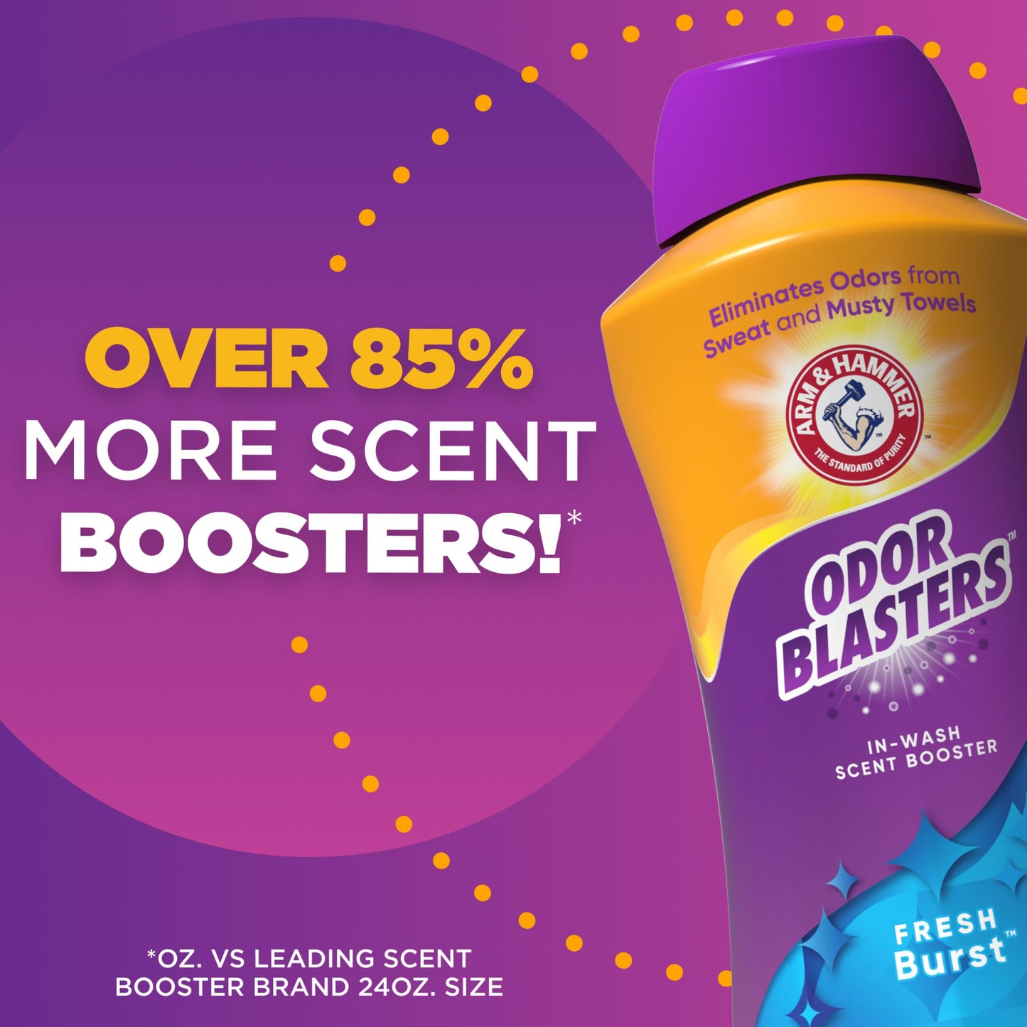 ARM & HAMMER Odor Blasters In-Wash Scent Booster, Laundry Scent Booster Fresh Burst Scent, 45 Oz