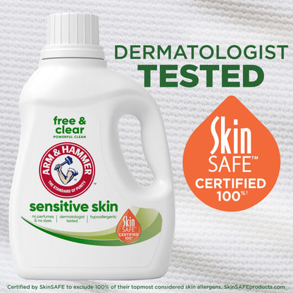 ARM & HAMMER Sensitive Skin Free & Clear Liquid Laundry Detergent, 105 fl oz, 105 Loads
