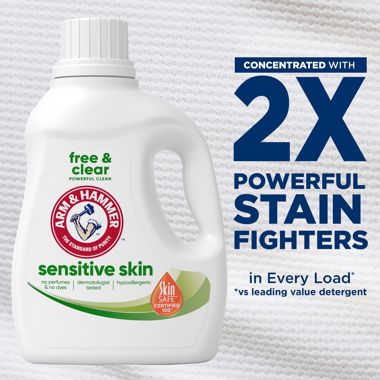 ARM & HAMMER Sensitive Skin Free & Clear Liquid Laundry Detergent, 105 fl oz, 105 Loads