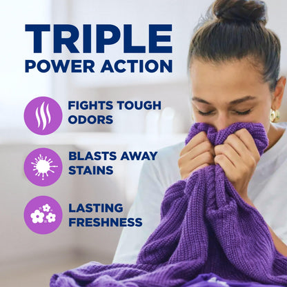 ARM & HAMMER Plus OxiClean with Odor Blasters Liquid Laundry Detergent, Laundry Odor Remover, Attacks Stains, Fresh Burst Scent, 122 Loads, 158.6 Fl Oz